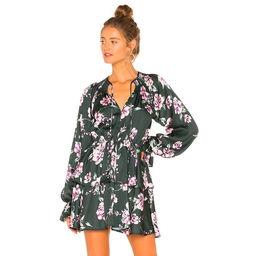 Tularosa - Kenya Dress - Hunter Green Floral